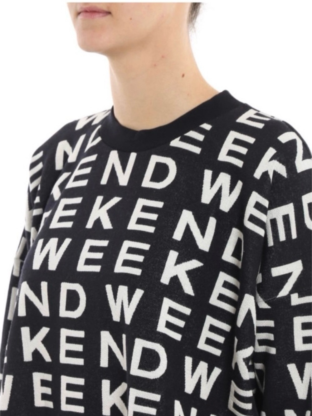 Weekend Max Mara Legno All Over Jacquard Logo Sweater Sweatshirt